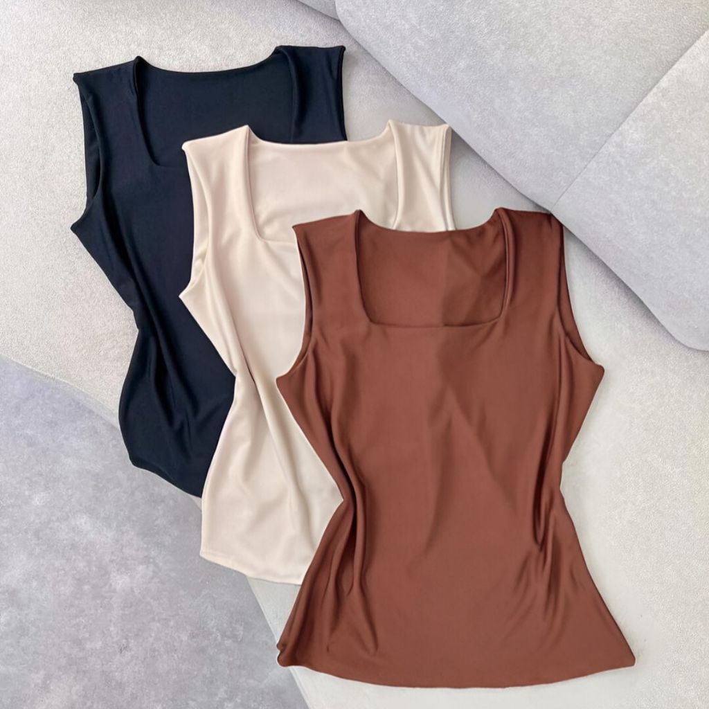 Blusa Feminina Decote Quadrado Reto Em Suplex Lançamento Verão