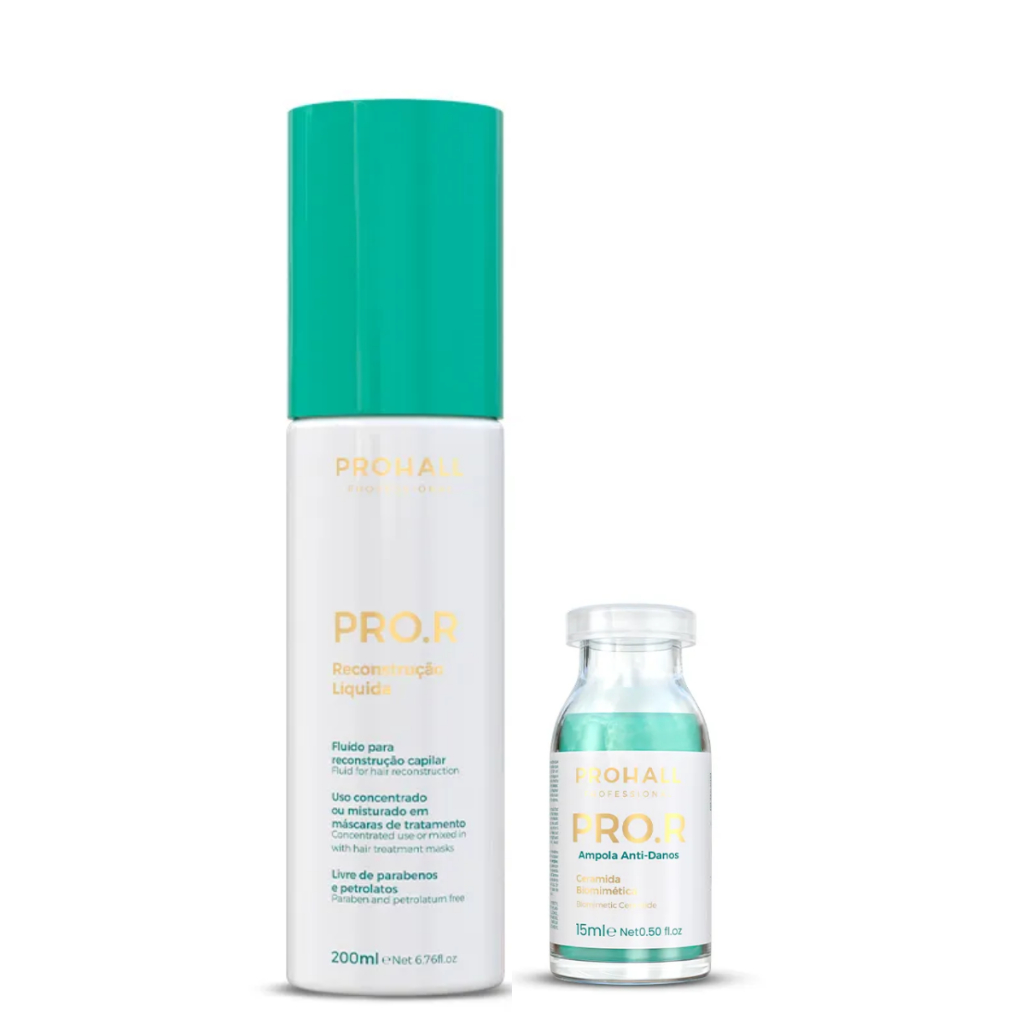 Kit Prohall Queratina ProK Cauterização + PRO.R Reconstrução
