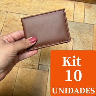Kit De Carteira Masculina Mini Slim 10 Unidades Em Couro Sintetico em Oferta na Shopee