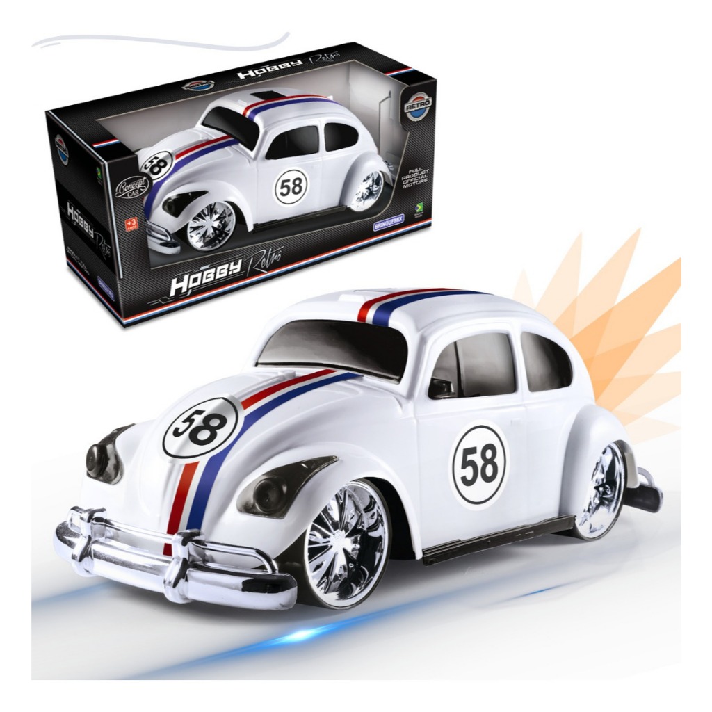 CARRINHO GRANDE INFANTIL HERBIE DE BRINQUEDO CARRO FUSCA RETRÔ CRIANÇA HOBBY Miniatura