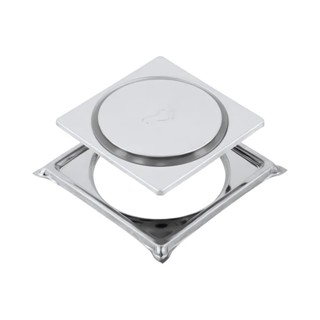 Ralo Inteligente Click 10x10 / 15x15 + Porta Grelha Cromado Banheiro