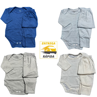 Conjunto body bebê+ 1 Mijão bebê Tecido 100% Algodão Liso em Oferta na Shopee