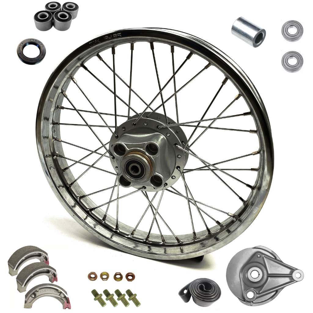 Roda Traseira Completa + Espelho + Patim Lona +Cinta+Retentor+Rolamento+Bucha+Prisioneiro-Cg 125 Fan Titan Cargo 00 a 08