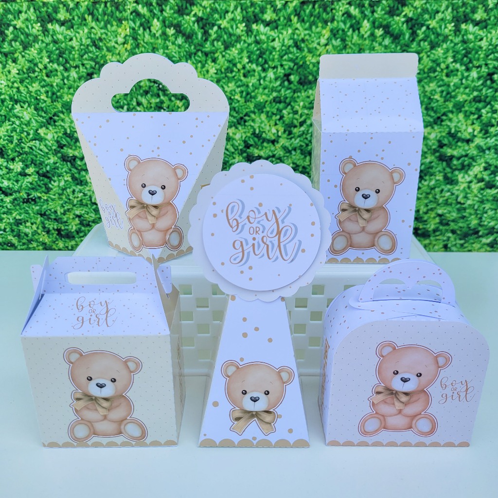 Kit Personalizados Chá Revelação | Lembrancinhas para Decoração de Mesa Chá Revelação