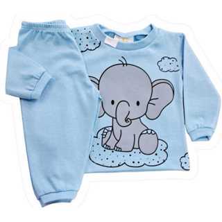 Conj Bebê - Blusa Calça Manga Longa 100% Algodão Menina/Menino RN ao GG Ref 2009 em Oferta na Shopee