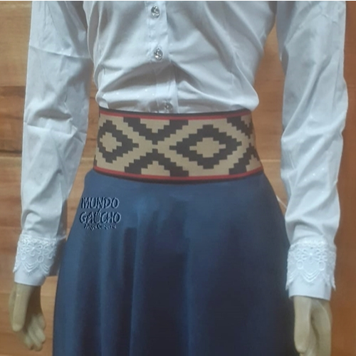 Faixa Elástica Feminina Gaúcha de Cintura C/ Botão - Uso com Saia em Oferta na Shopee