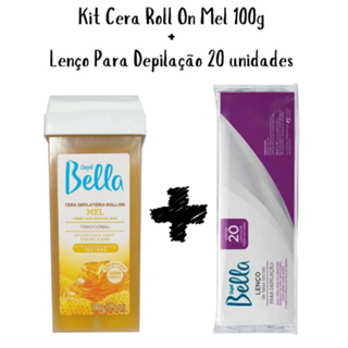 Depil Bella Kit Cera Quente Roll-On Mel 100g + Lenço Depilatório Unidade e kits Promoção em Oferta na Shopee