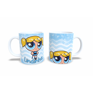 Caneca Personalizada Meninas Super Poderosas Lindinha (azul) Presente Aniversário Criança FHD 493 em Oferta na Shopee