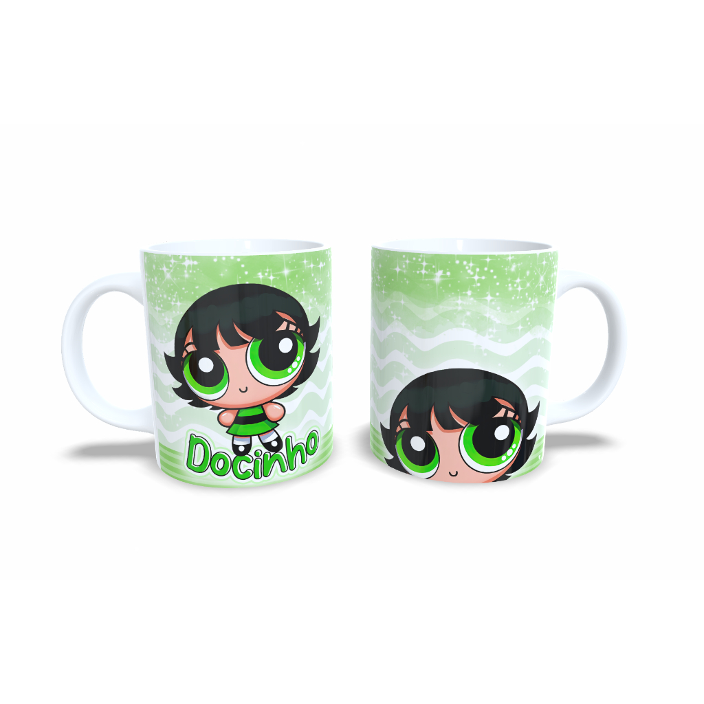 Caneca Personalizada Meninas Super Poderosas Docinho (verde) Presente Aniversario HD Criança 492