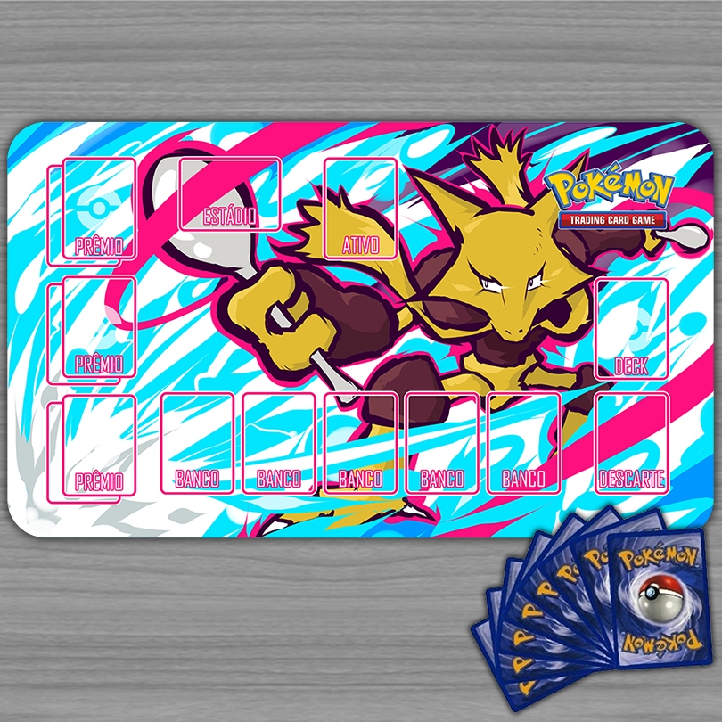 PLAYMAT POKÉMON TCG - ALAKAZAM SPEED ART em Oferta na Shopee