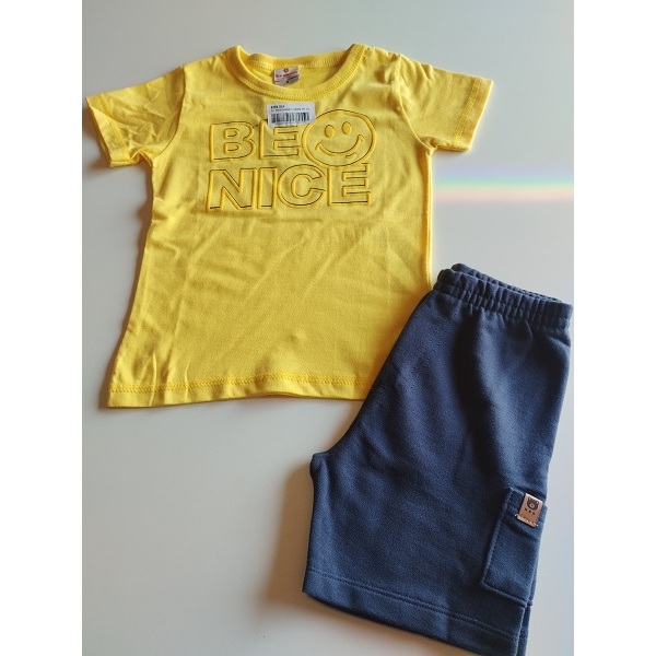 Conjunto infantil masculino camiseta e bermuda brandili tamanho 1/2/4/8