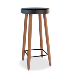Banqueta Alta 70 Cm Corino Preto 4 Pés Palito 70 Cm de Altura, Para Bar Bistrô Apenas 01 Banqueta