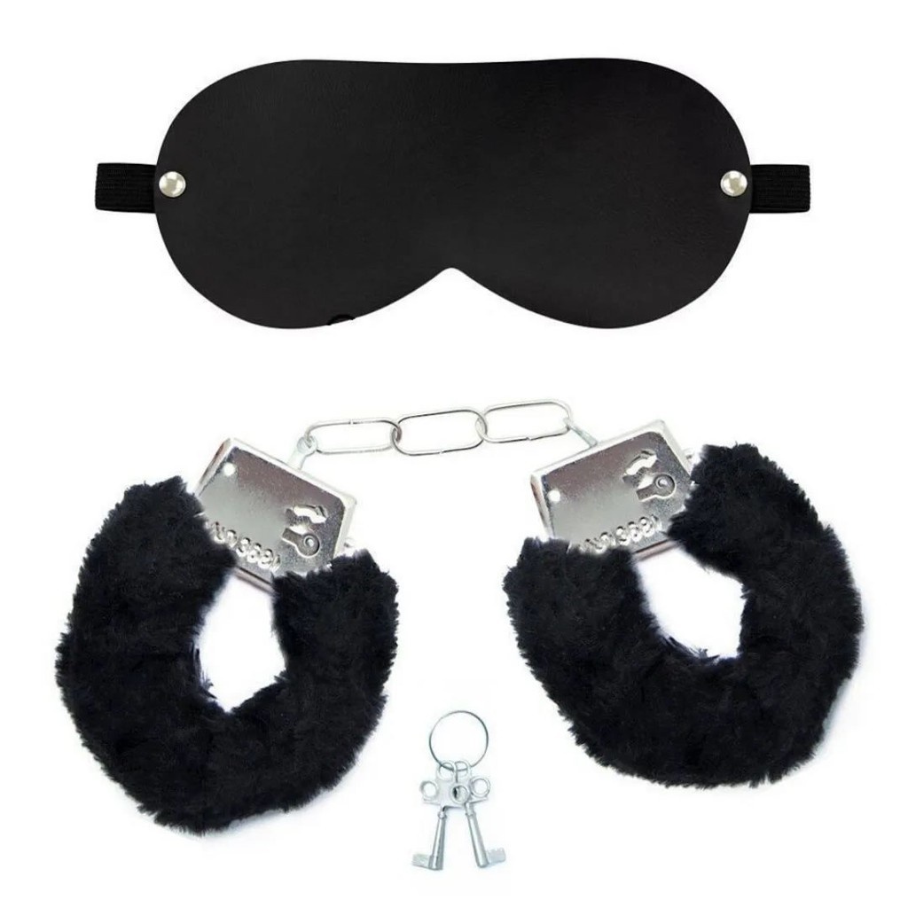 KIT Algemas + Venda Tapa Olhos SEX SHOP BDSM Kit Sexshop