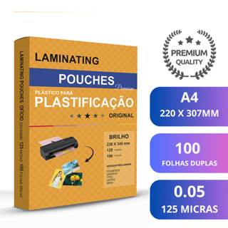 Plastico Para Plastificar Polaseal A4 220x307 0.05 - 100 Folhas Plastificação Pouch Film 125 micras em Oferta na Shopee