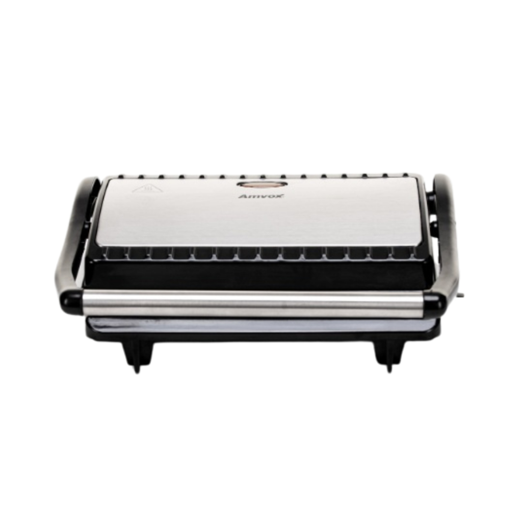 Sanduicheira e grill 2 em 1 Amvox AMS 800 preto e inox 800W antiaderente em Oferta na Shopee