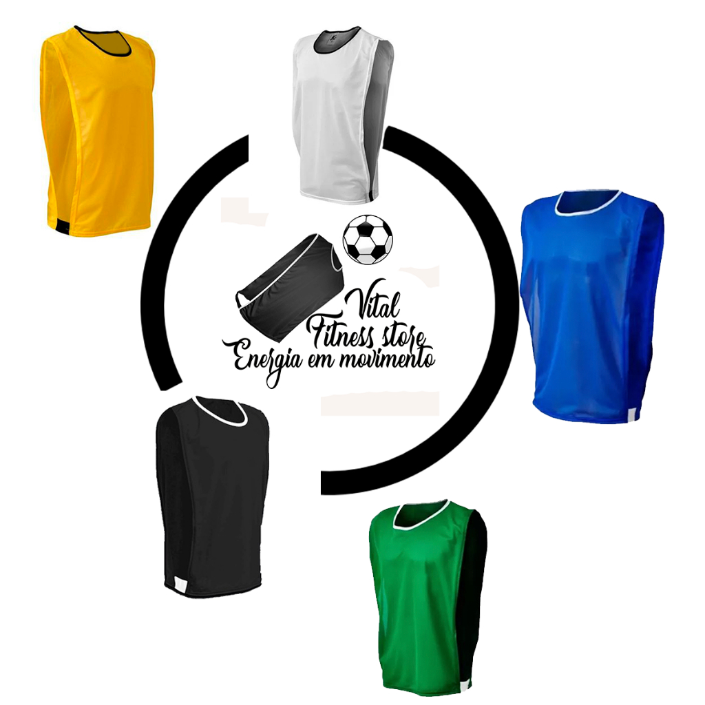 Kit colete esportivo de Futebol / futsal recreação Adulto e juvenil 6 Unidades