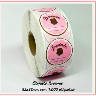 Etiquetas Adesivas Redonda Brownie Bolos Doces em Oferta na Shopee