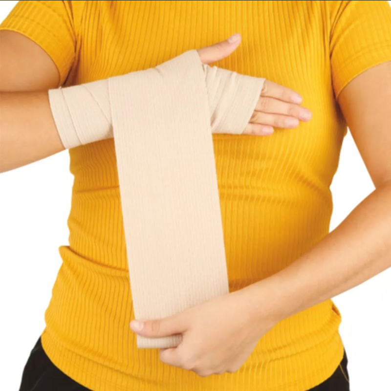 Kit 02 Ataduras Faixas Elásticas De Compressão 15cm X 3m Bege