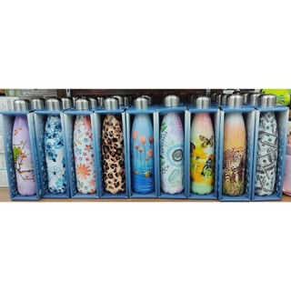 Garrafa Térmica Aço Inox Estampada Floral Animais 500ml Academia Fitness