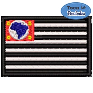 Patch Bordado Mini Bandeira Estado São Paulo 3x4,5cm Cód.MBE1