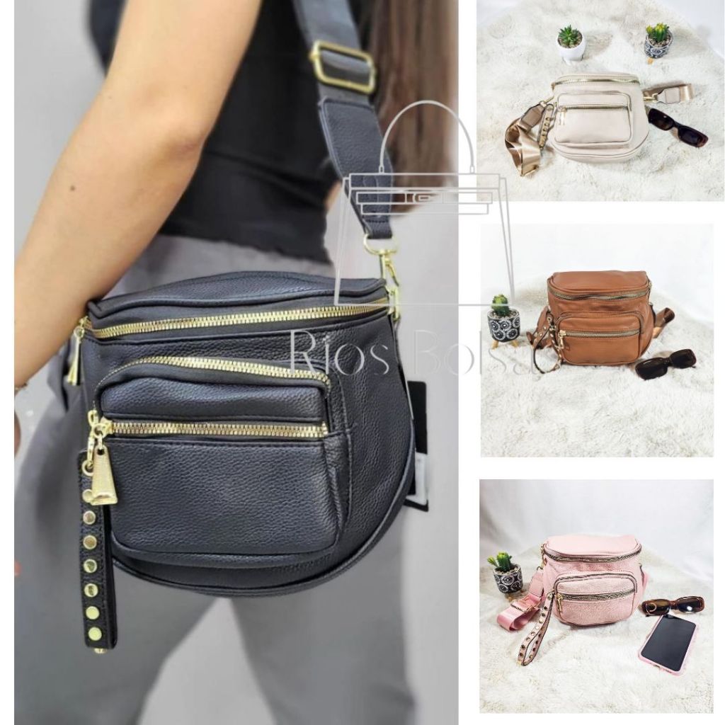 Bolsa Feminina Transversal Ombro Tipo Pochete Luxo Couro Sintético Lívia