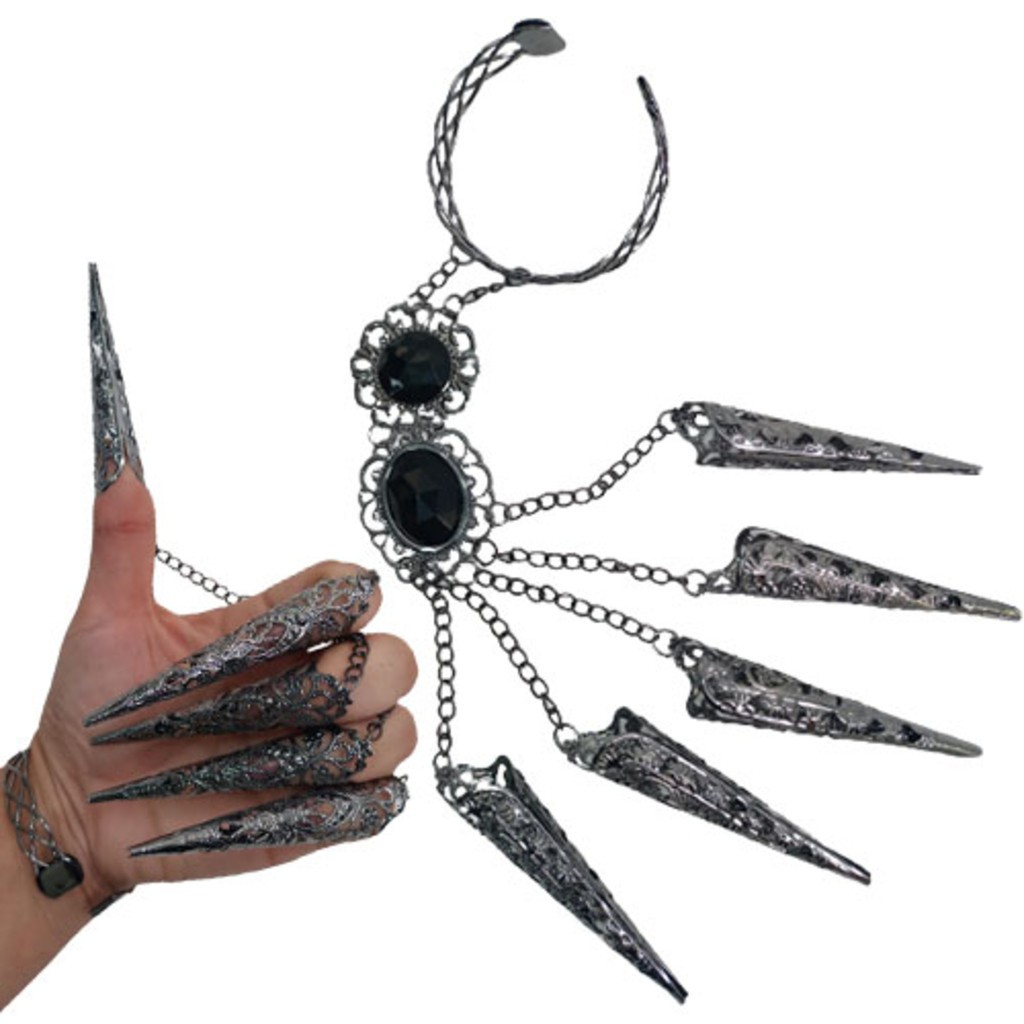 Acessório de Mão Garras de Metal Luva Halloween Festa Fantasia - R83527