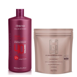 Amend kit Água Oxigenada Color Intensy 40 Volumes 950ml + Pó Luxe Creations Blond Care 300G em Oferta na Shopee