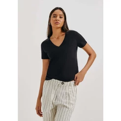 Blusa Básica Feminina Manga Curta Decote V Hering