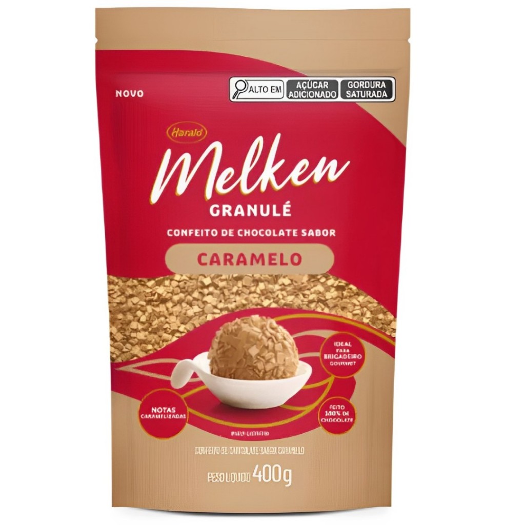 Granulé Confeito Melken Caramelo 400g Harald em Oferta na Shopee