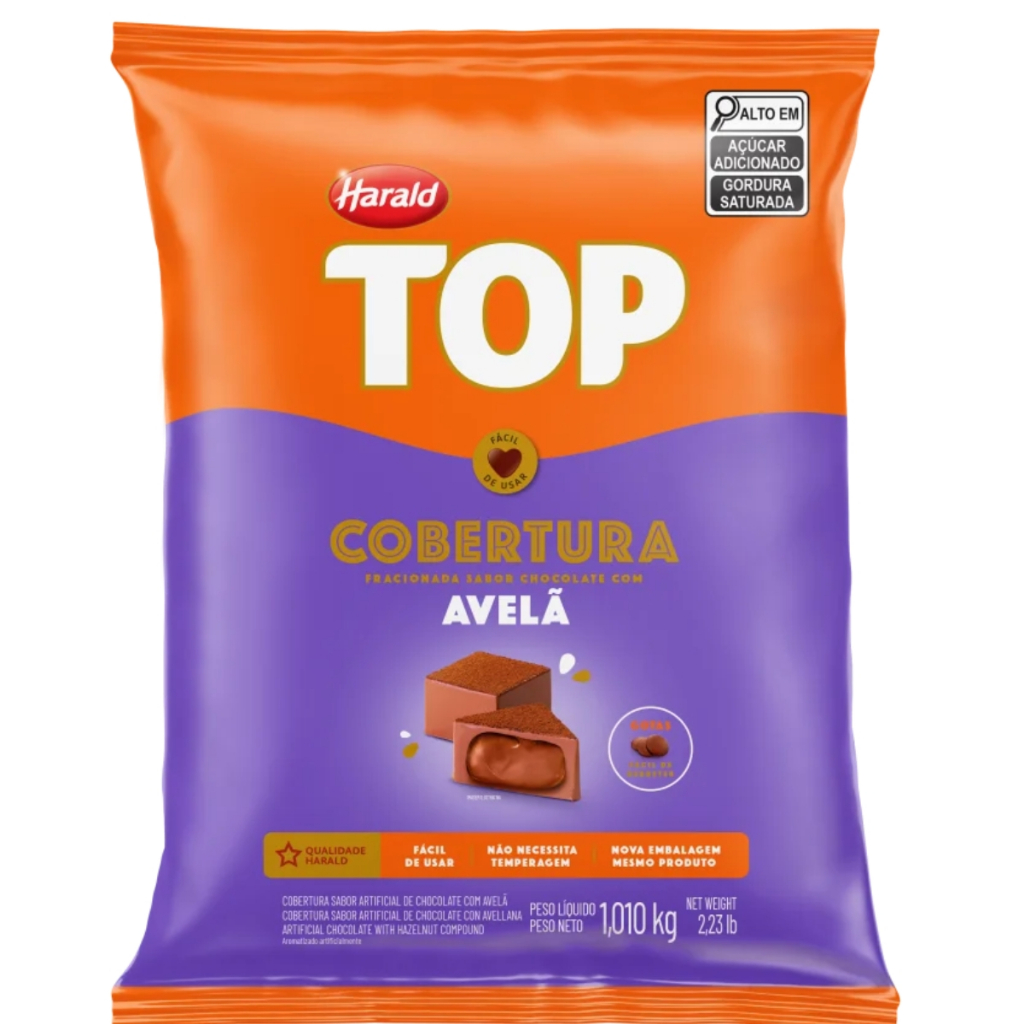 Cobertura Top Sabor Avelã em Gotas 1,01kg Harald em Oferta na Shopee