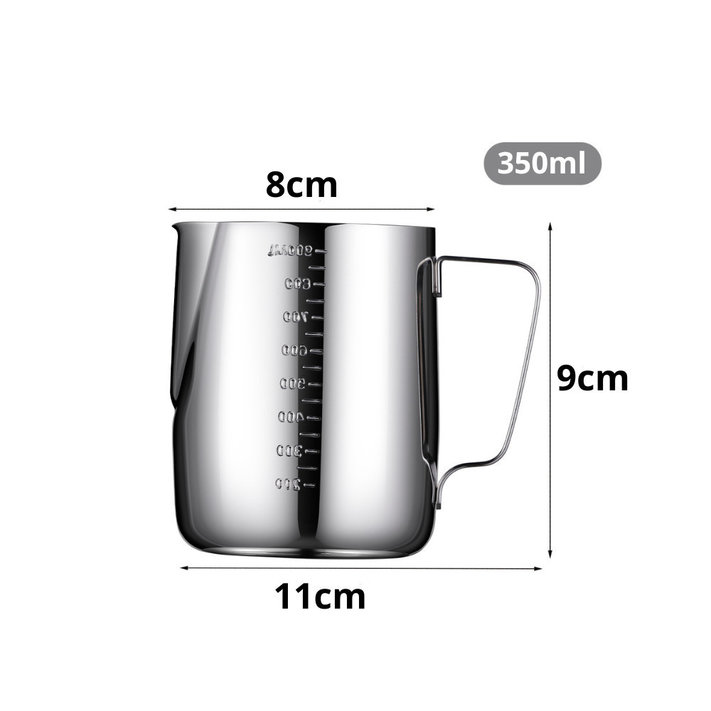 Cremeira Espumadora de Leite Pitcher Barista Jarra Leiteira Inox 350ml Latte Art Cafeteria Café em Oferta na Shopee