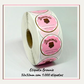 1000 Etiquetas Adesivas Redonda Brownie Bolos Doces Caseiro em Oferta na Shopee