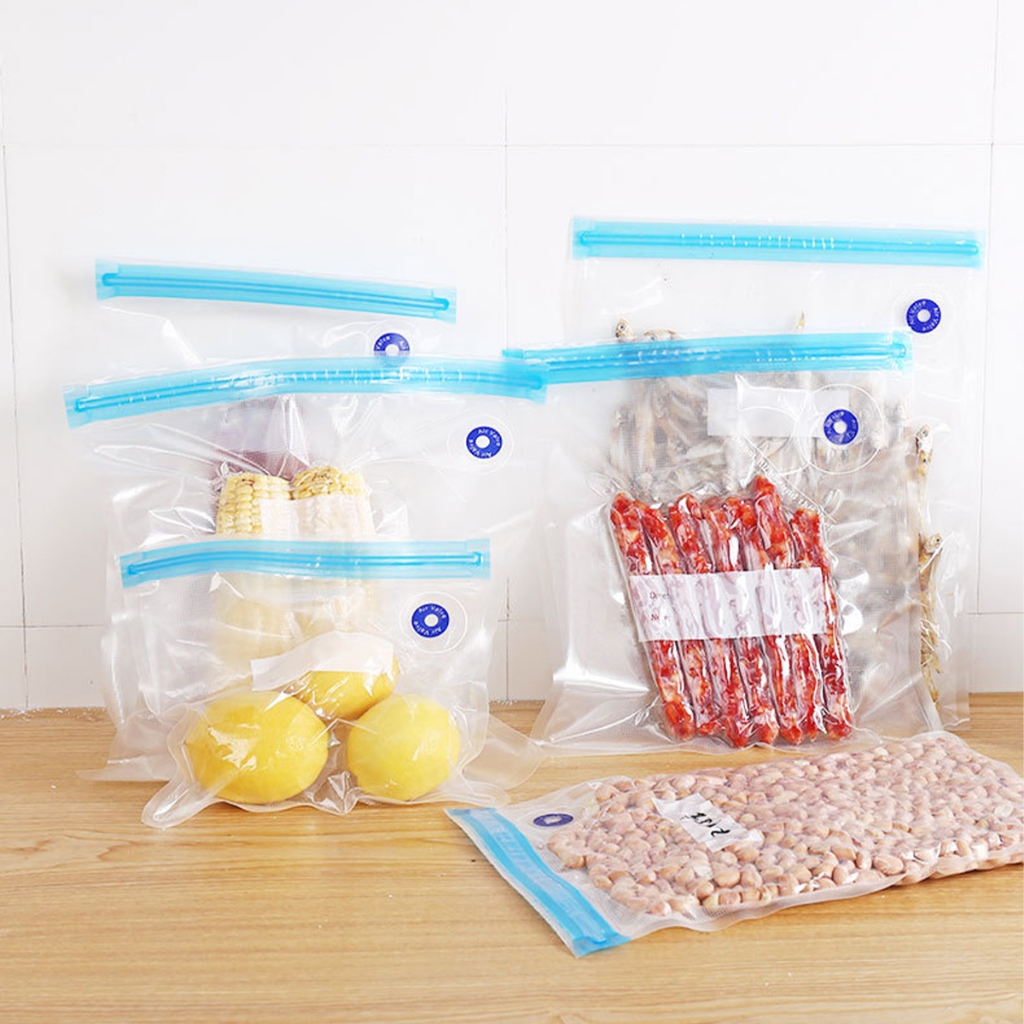 Kit 10 Sacos De Vácuo Reusável Transparente Para Alimentos Recarregável ATP28 em Oferta na Shopee