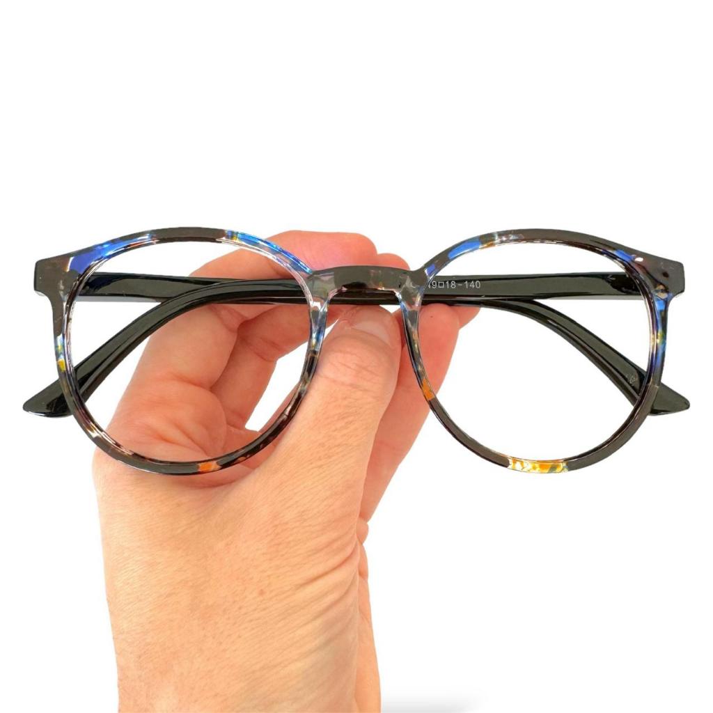 Armação Oculos Feminino Redondo Sem Grau Round Moda