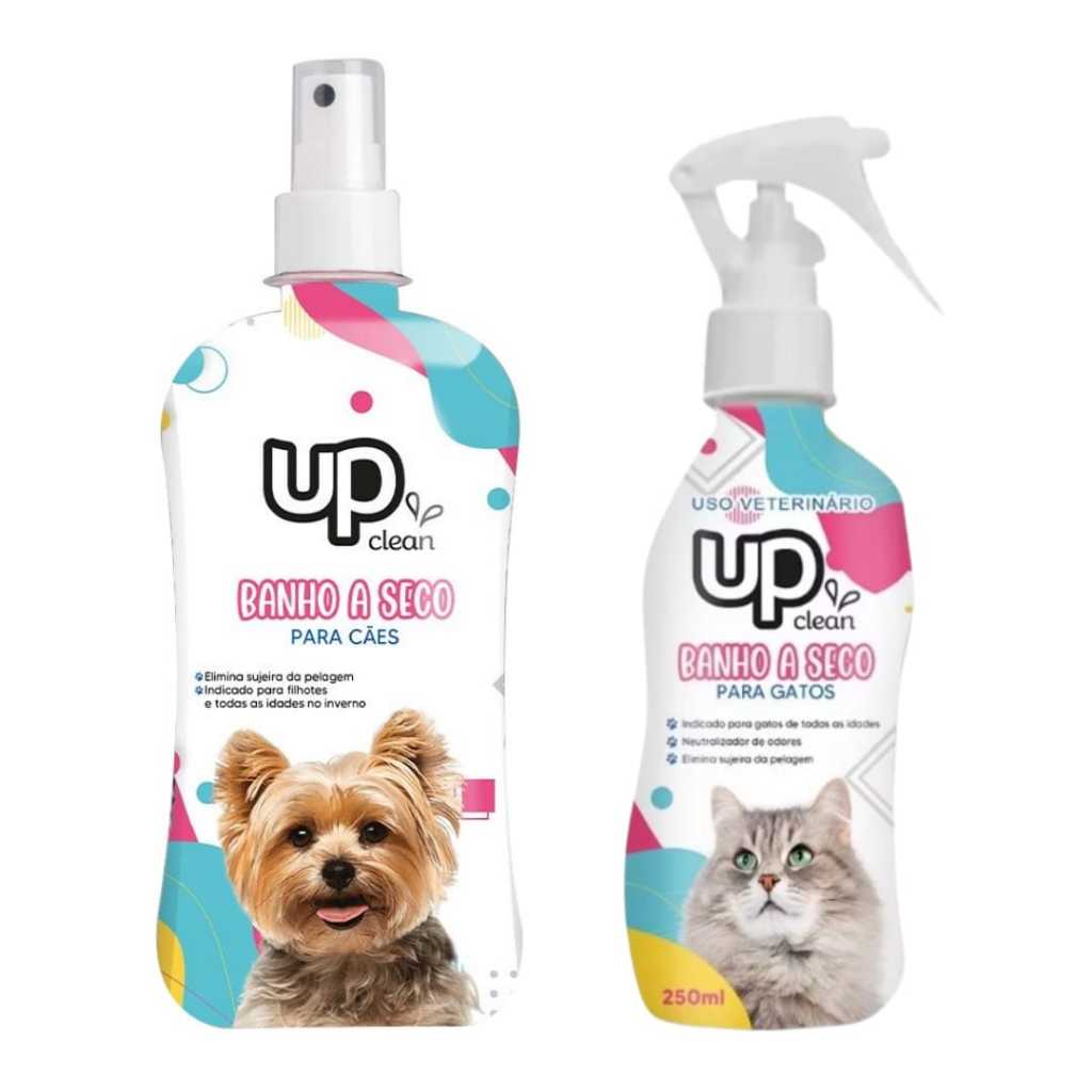 Shampoo Banho a Seco Spray Perfumado Para Cães e Gatos Adultos e Filhotes Up Clean 500ml em Oferta na Shopee