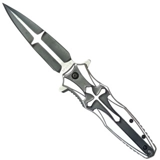 Canivete Templario Cruz Medieval Gótico Templario Semi Automático Tático Camping 22cm em Oferta na Shopee