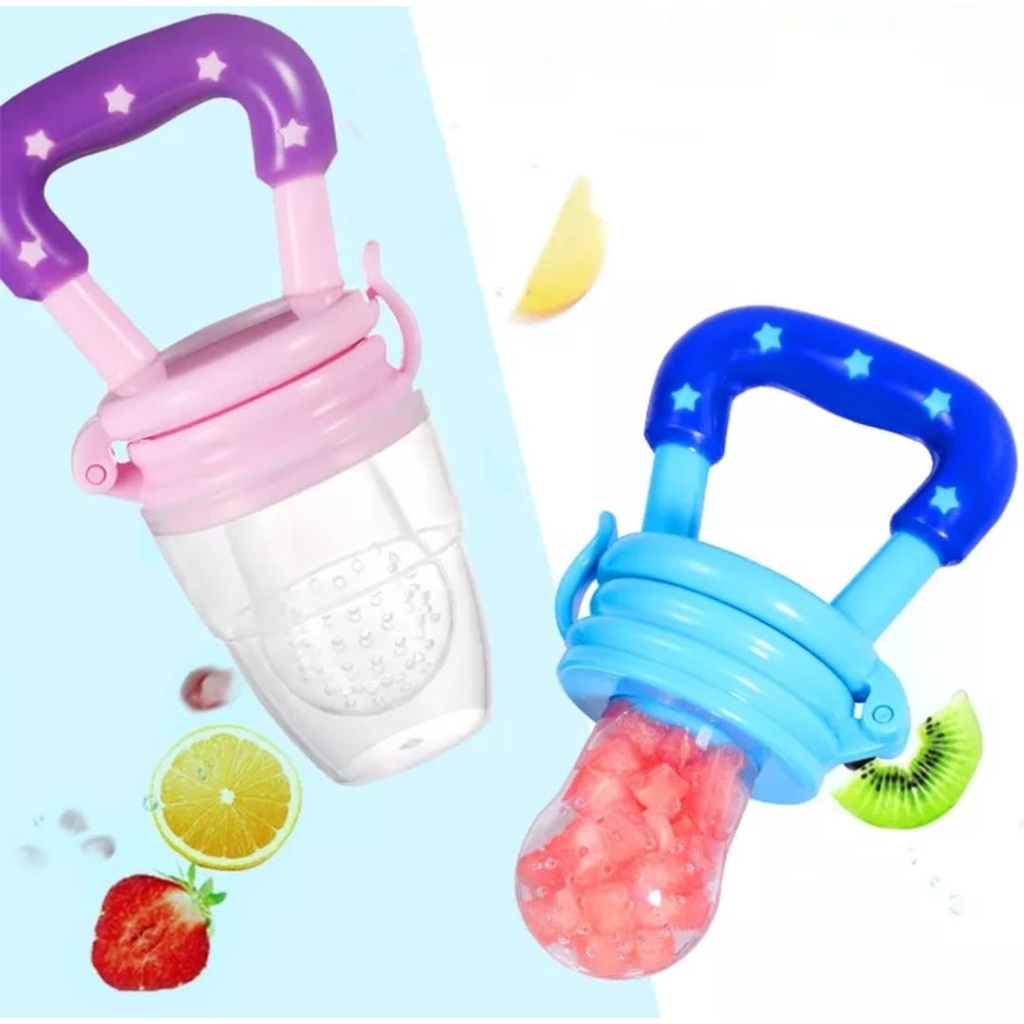 Chupeta Alimentadora Mordedor Porta Frutas Bebês Bico de Silicone Tampa Menina/menino