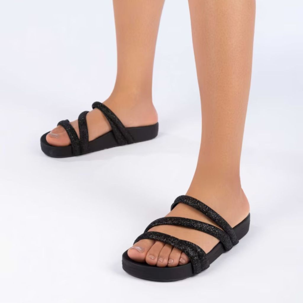 Papete Zaxy Chinelo Slide Sandália Glitter Brilho 18956 Original Grendene Casual