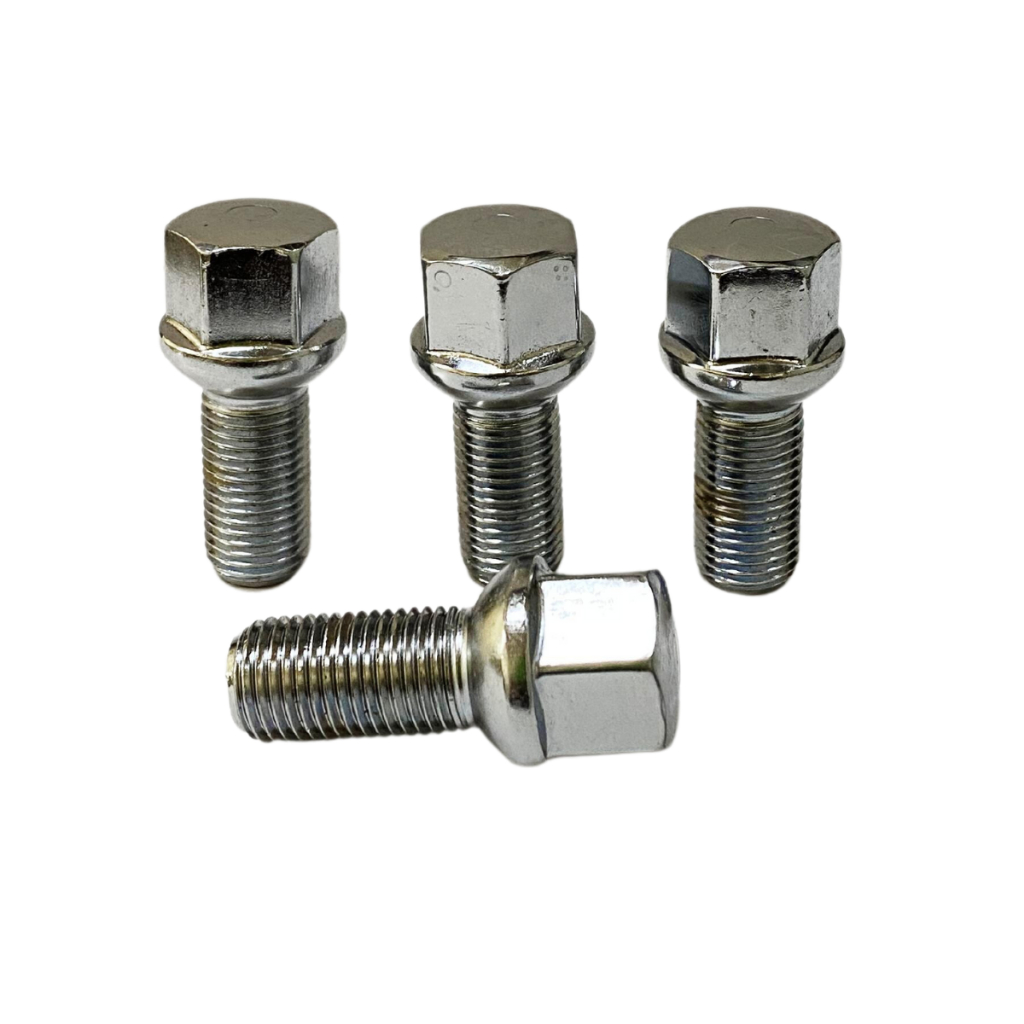 Kit Jogo 4 Parafuso Roda VW Fusca Brasilia 4 furos Kombi /81 Cromado Volkswagen Rosca M14 x 48mm comprimento Chave 19