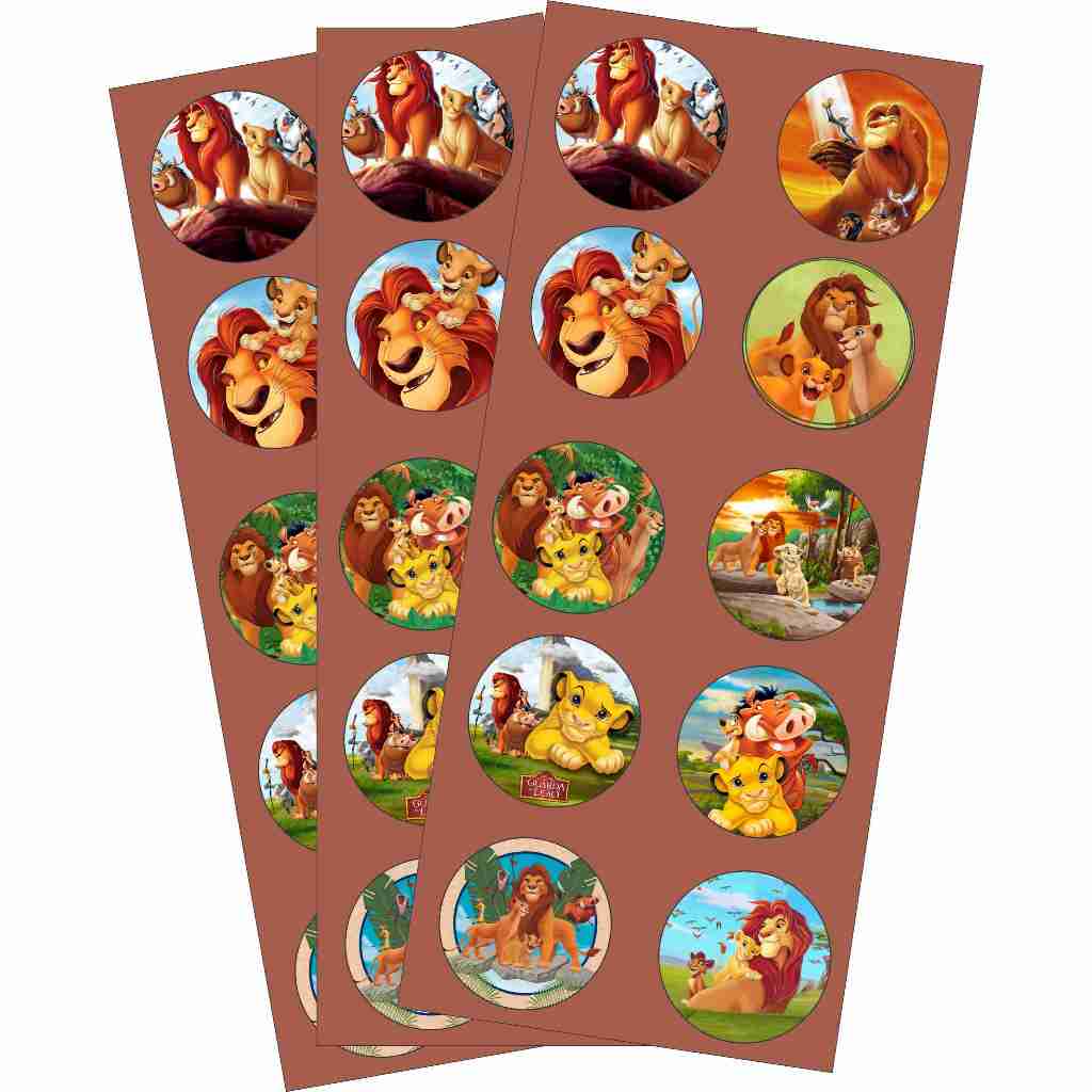 KIT 3 Cartela de Adesivos Rei Leão Para festas em Oferta na Shopee