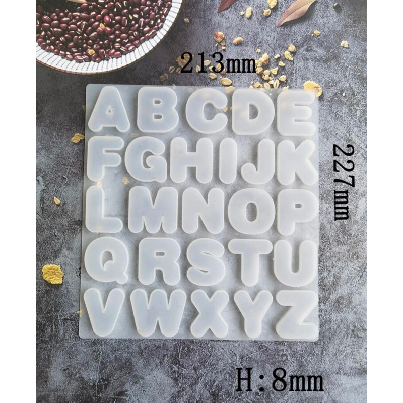 Molde de Alfabeto Letras Arredondadas / Molde de silicone para Resina