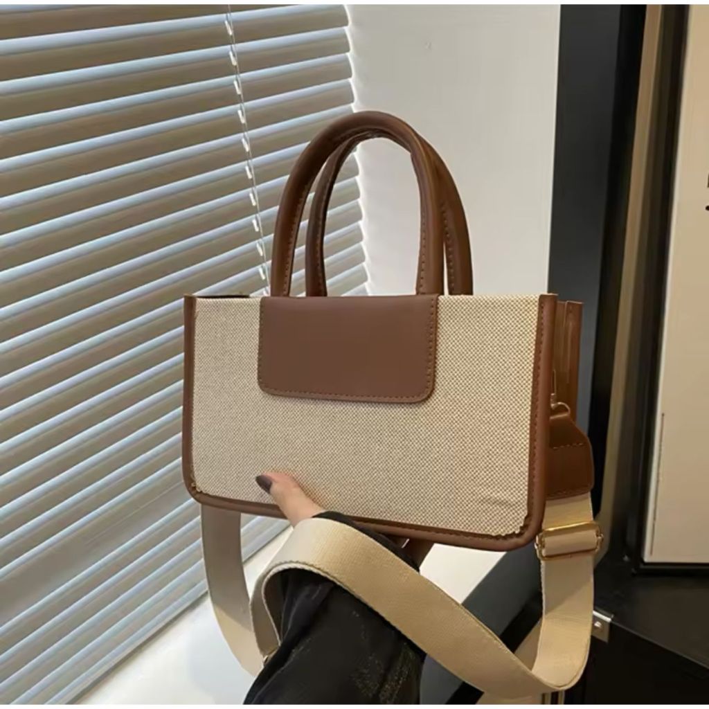 Bolsa de ombro de couro PU Feminina retrô rua pequena bolsa quadrada