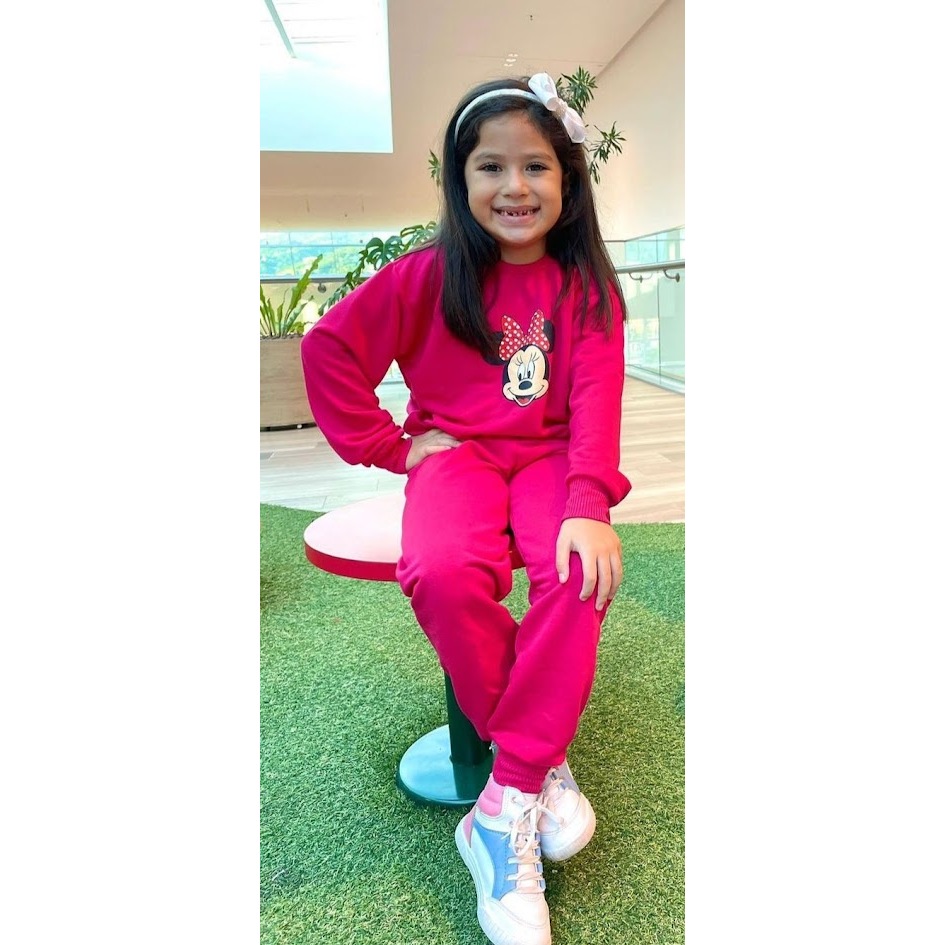 Conjunto Inverno Infantil Stitch Menina Moletom Frio Agasalho Inverno Stitch