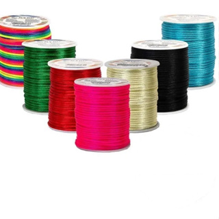 Cordão Cetim Seda Rabo Rato - Rolo 50 Metros 2MM - Várias Cores em Oferta na Shopee