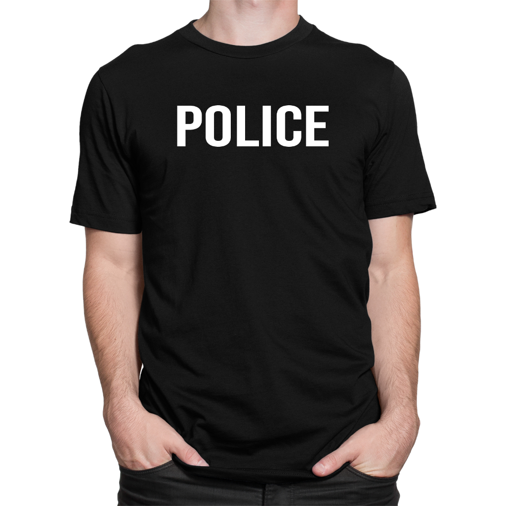 Kit Camiseta Police Boné Fantasia Festa Swat Fbi