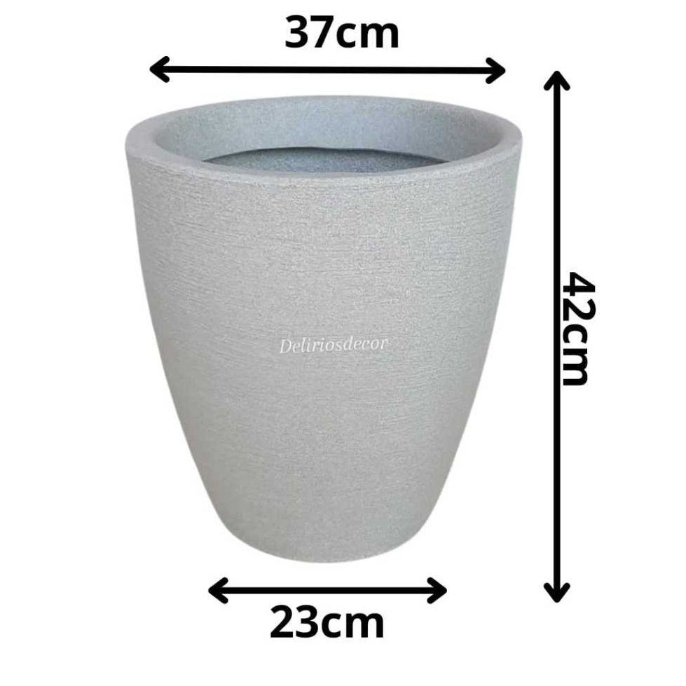 Vaso de Planta Decorativo Reciclável em Polietileno, Coluna Redonda Cone  C76