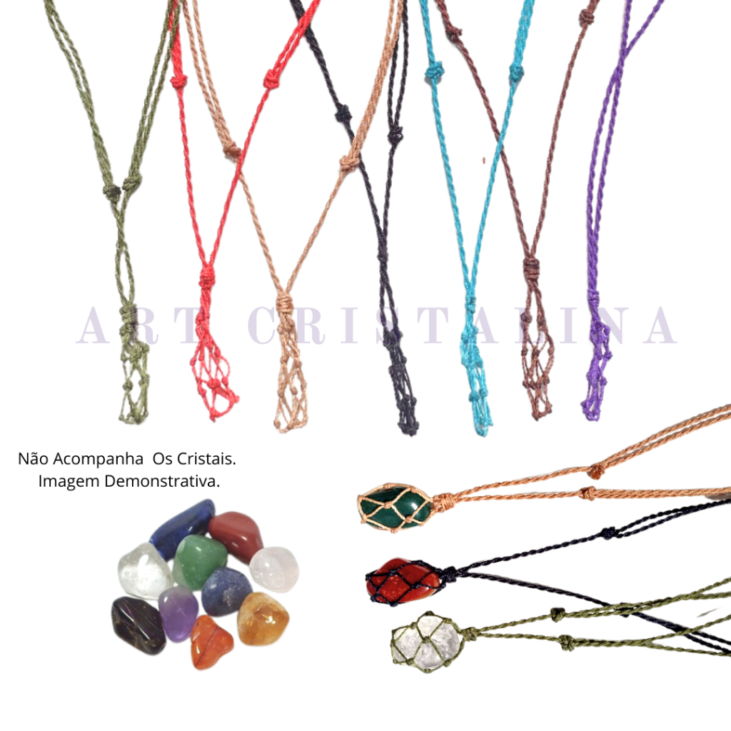 Colar Redinha TROQUE DE PEDRA sempre que quiser Colar Para Pedras e Cristais Naturais em Oferta na Shopee