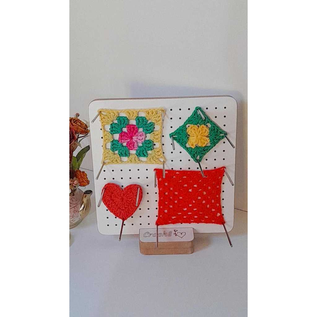 Tabua De Blocagem Em MDF Branco Para Square De Crochê/Placa De Blocagem Para Quadradinhos De Trico e Crochê