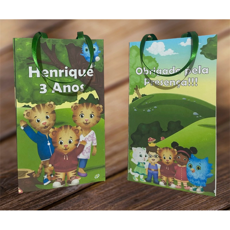 Sacolinha personalizada Daniel o tigre 15 unidades