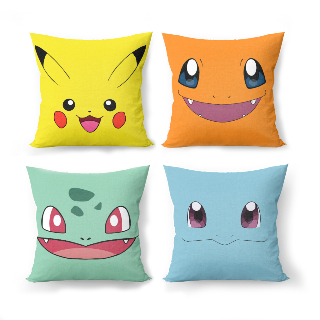 Kit 4 Capas de Almofadas no tema do pokemom